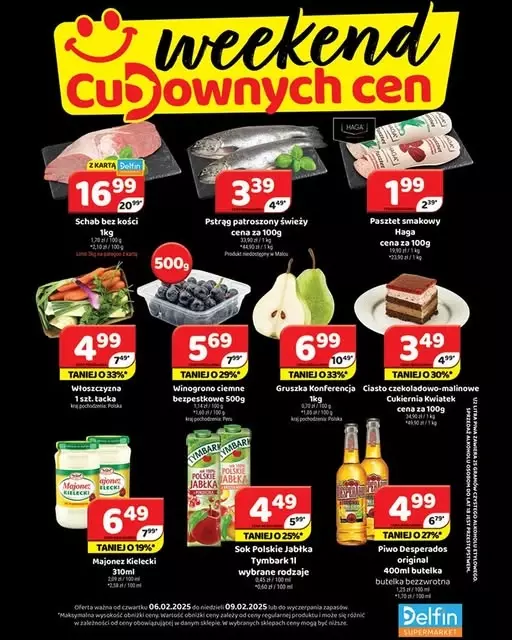 Delfin - gazetka promocyjna Weekend cudownych cen od czwartku 06.02 do niedzieli 09.02