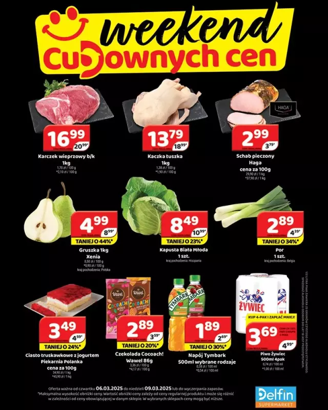 Delfin - gazetka promocyjna Weekend cudownych cen od czwartku 06.03 do niedzieli 09.03