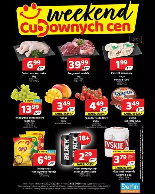 Delfin - gazetka promocyjna Weekend cudownych cen od czwartku 20.03 do niedzieli 23.03