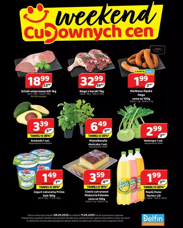 Delfin - gazetka promocyjna Weekend cudownych cen od piątku 09.05 do niedzieli 11.05