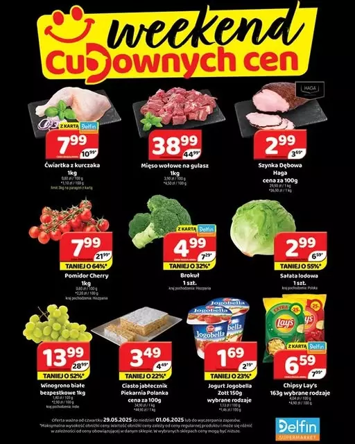 Delfin - gazetka promocyjna Weekend cudownych cen od czwartku 29.05 do niedzieli 01.06