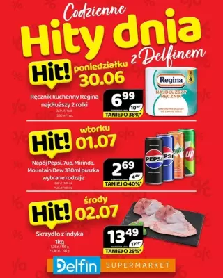Delfin - gazetka promocyjna Codzienne hity dnia od poniedziałku 30.06 do środy 02.07