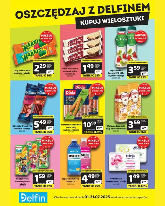Delfin - gazetka promocyjna Oszczędzaj z Delfinem - kupuj wielosztuki  