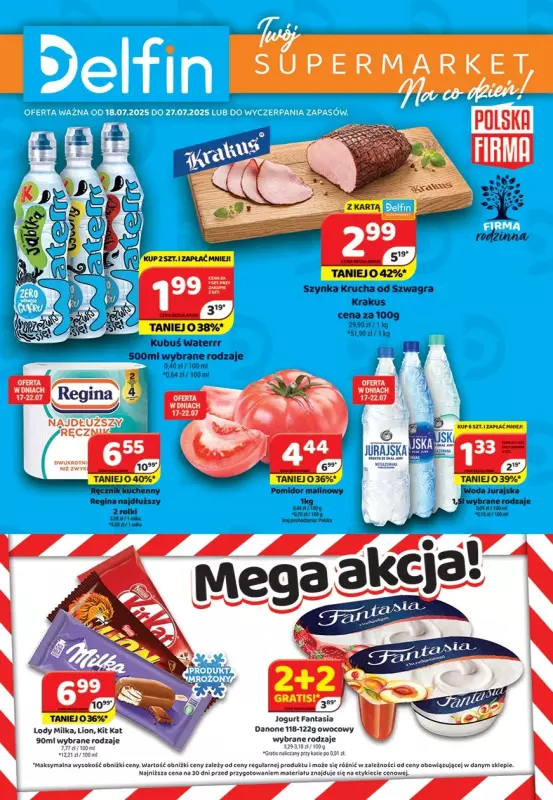 Delfin - gazetka promocyjna Gazetka od piątku 18.07 do niedzieli 27.07
