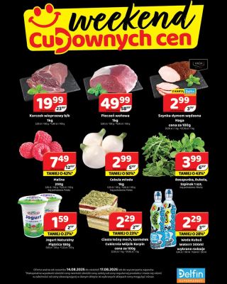 Delfin - gazetka promocyjna Weekend cudownych cen od czwartku 14.08 do niedzieli 17.08