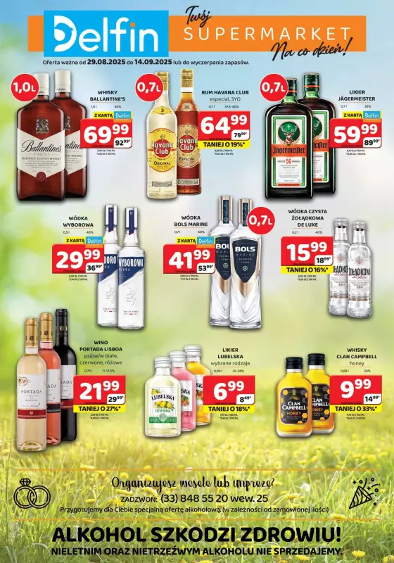 Delfin - gazetka promocyjna Ulotka alkoholowa  do niedzieli 14.09