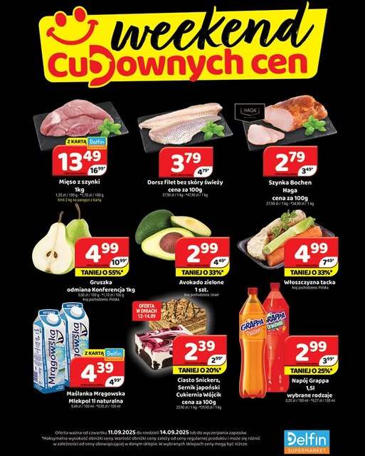 Delfin - gazetka promocyjna Weekend cudownych cen od czwartku 11.09 do niedzieli 14.09