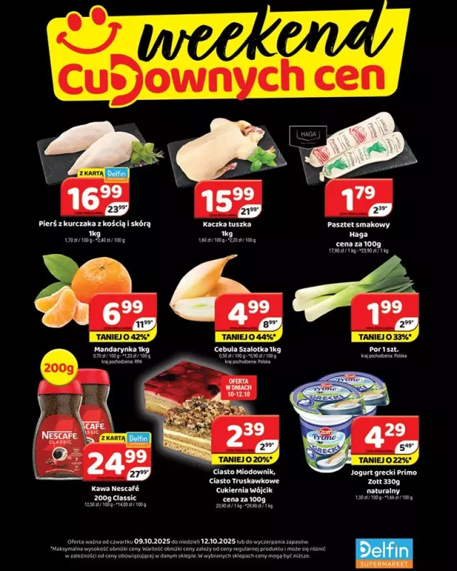 Delfin - gazetka promocyjna Weekend cudownych cen od czwartku 09.10 do niedzieli 12.10