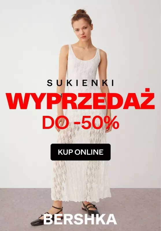 Bershka - gazetka promocyjna Wyprzedaż do -50% | Sukienki od środy 26.06 