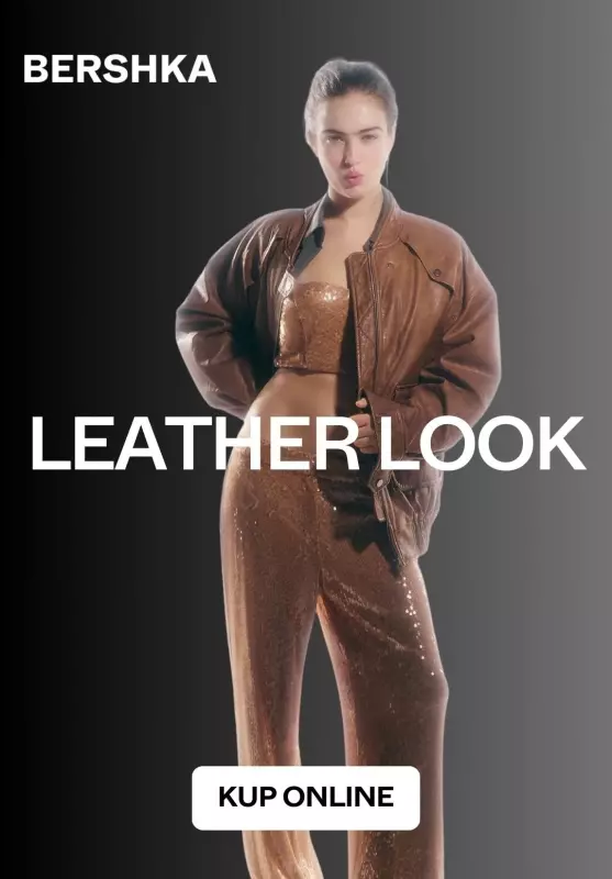 Bershka - gazetka promocyjna Leather Look - odzież ze skóry od środy 30.10 