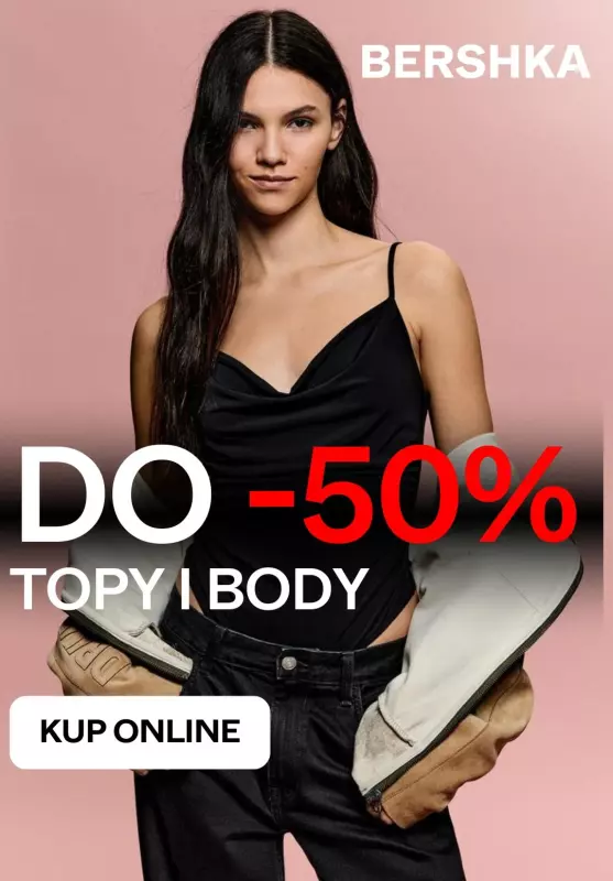 Bershka - gazetka promocyjna Do -50% na topy i body od poniedziałku 30.06 