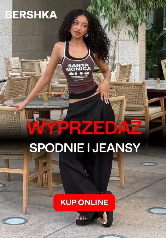 Bershka - gazetka promocyjna Spodnie i jeansy z wyprzedaży od piątku 04.07 
