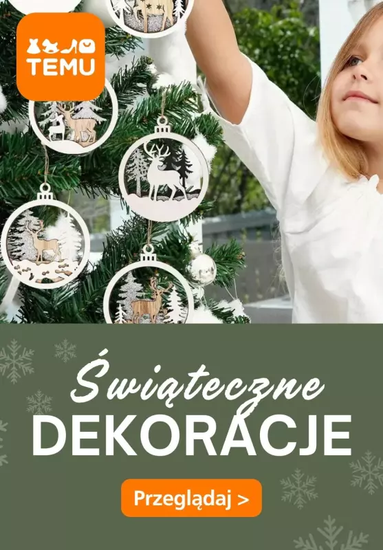 Temu - gazetka promocyjna Świąteczne dekoracje w SUPERCENACH! od poniedziałku 18.11 