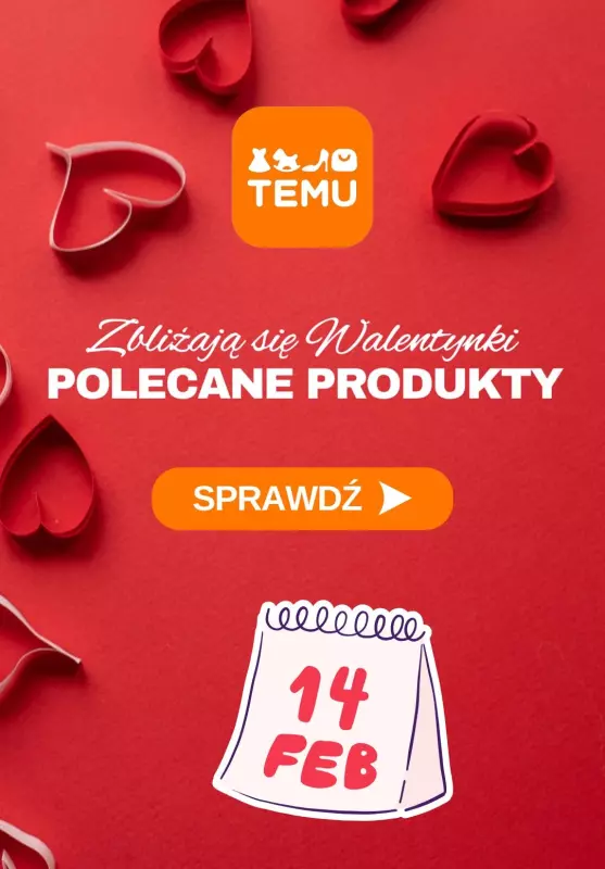 Temu - gazetka promocyjna Polecane produkty na Walentynki od poniedziałku 27.01 