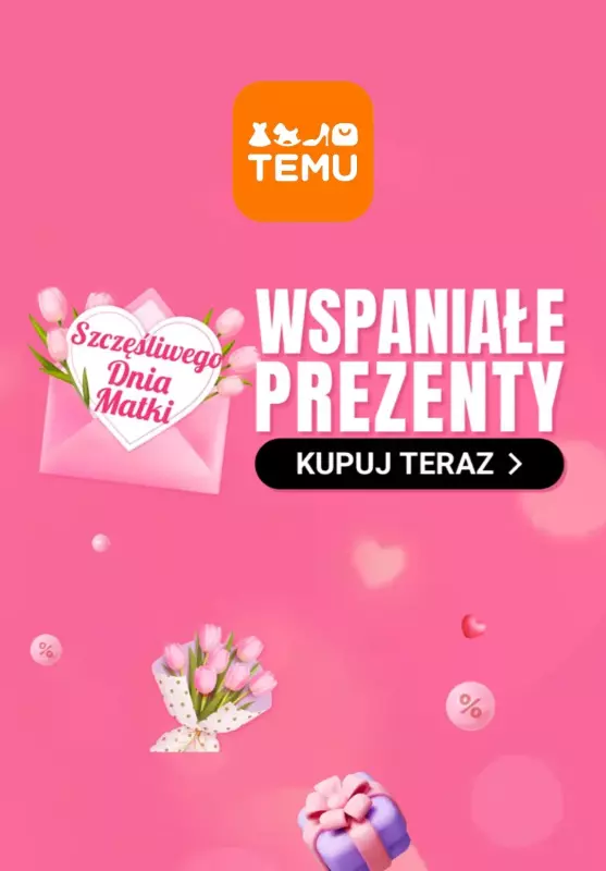 Temu - gazetka promocyjna Prezenty na Dzień Mamy  