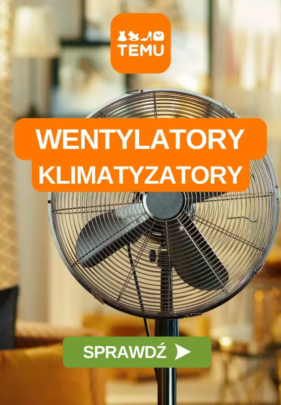 Temu - gazetka promocyjna Wentylatory na lato od wtorku 24.06 