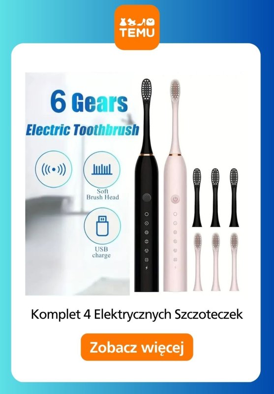 Temu - gazetka promocyjna Szczoteczki elektryczne w super cenach! od środy 25.06  - strona 7