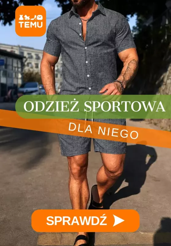 Temu - gazetka promocyjna Męska odzież sportowa od poniedziałku 07.07 