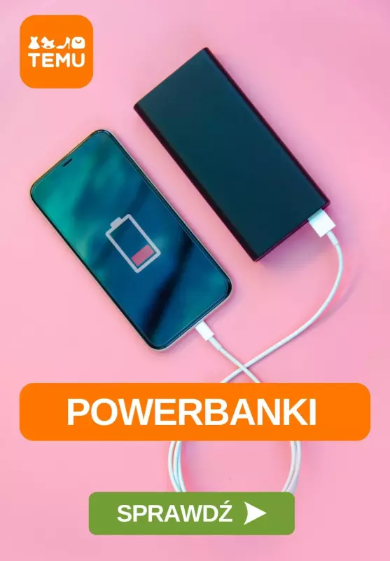 Temu - gazetka promocyjna Powerbanki przydatne w podróży  