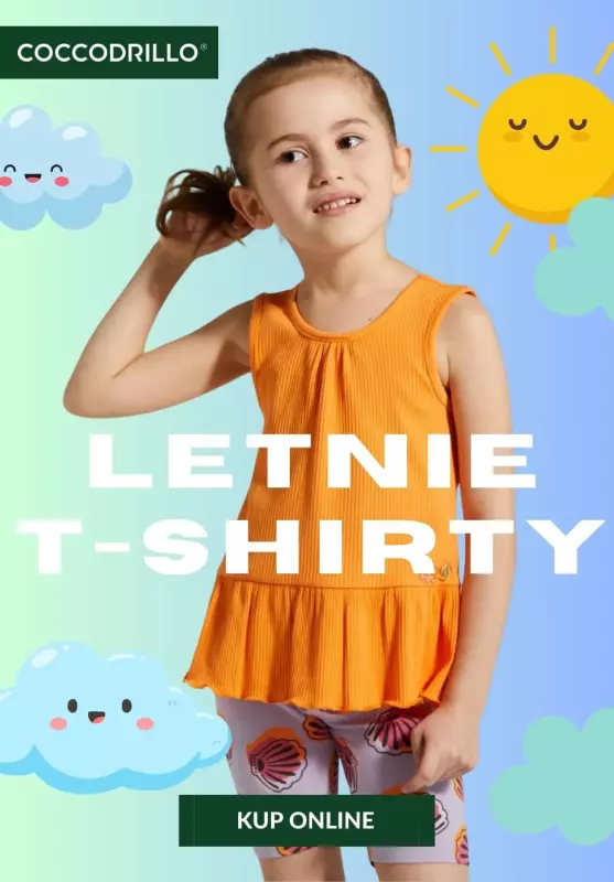 Coccodrillo - gazetka promocyjna Letnie t-shirty dla chłopca i dziewczynki od piątku 17.05 