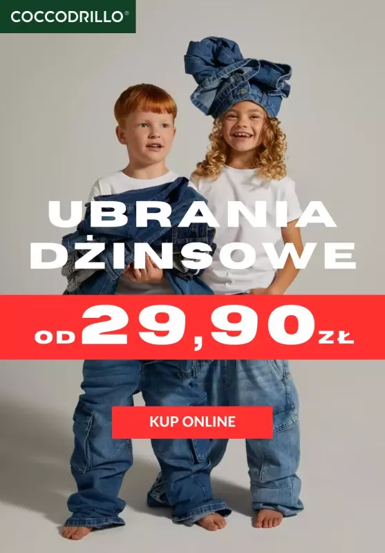 Coccodrillo - gazetka promocyjna Ubrania dżinsowe od 29,90 zł od poniedziałku 22.07 