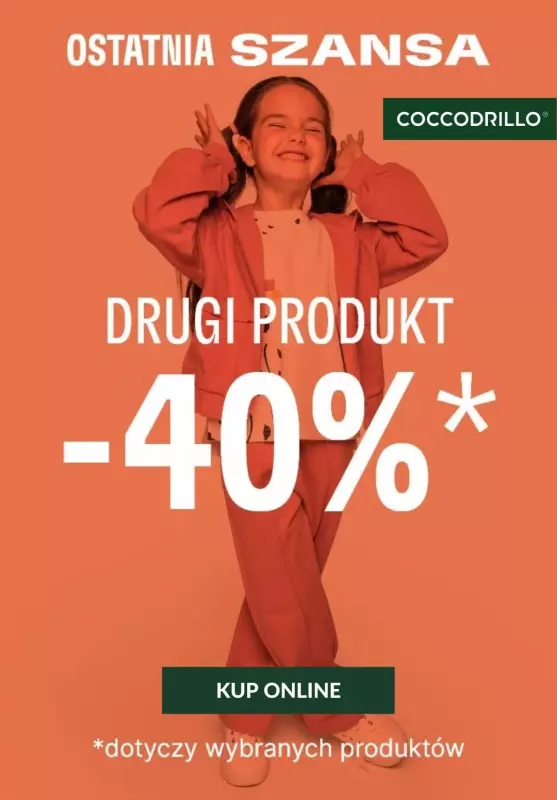 Coccodrillo - gazetka promocyjna -40% na drugi produkt z wyprzedaży od środy 29.01 do wtorku 04.02