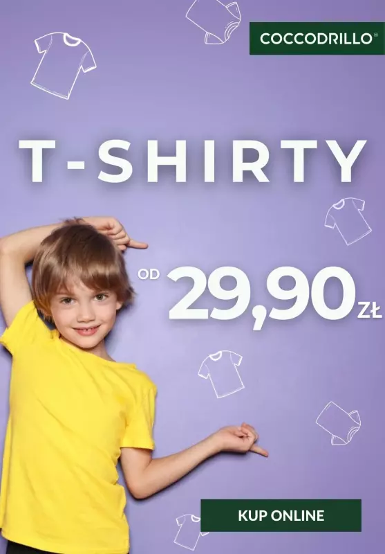 Coccodrillo - gazetka promocyjna T-shirty już od 29,90 zł od poniedziałku 03.03 do środy 12.03