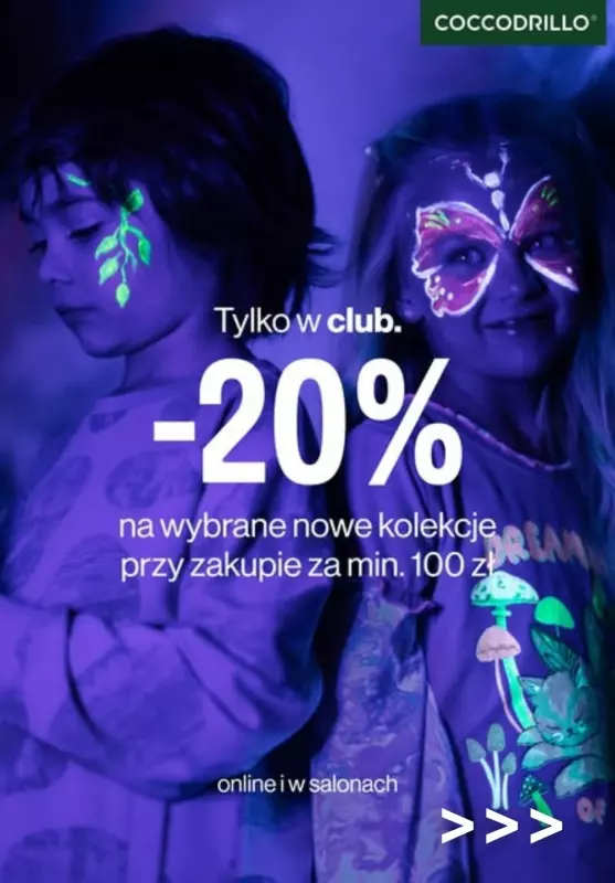 Coccodrillo - gazetka promocyjna Tylko w club. -20% na nowe kolekcje przy zakupie za min. 100 zł od poniedziałku 10.03 