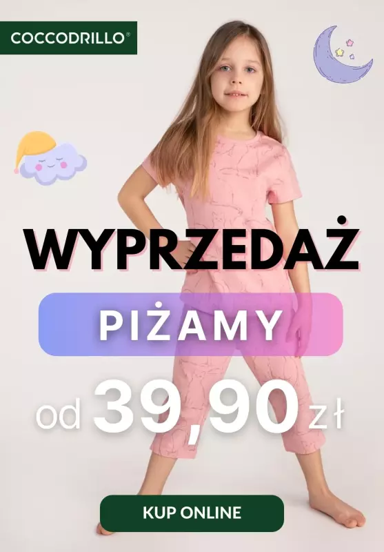 Coccodrillo - gazetka promocyjna Wyprzedaż - piżamy już od 39,90 zł od poniedziałku 17.03 do środy 26.03