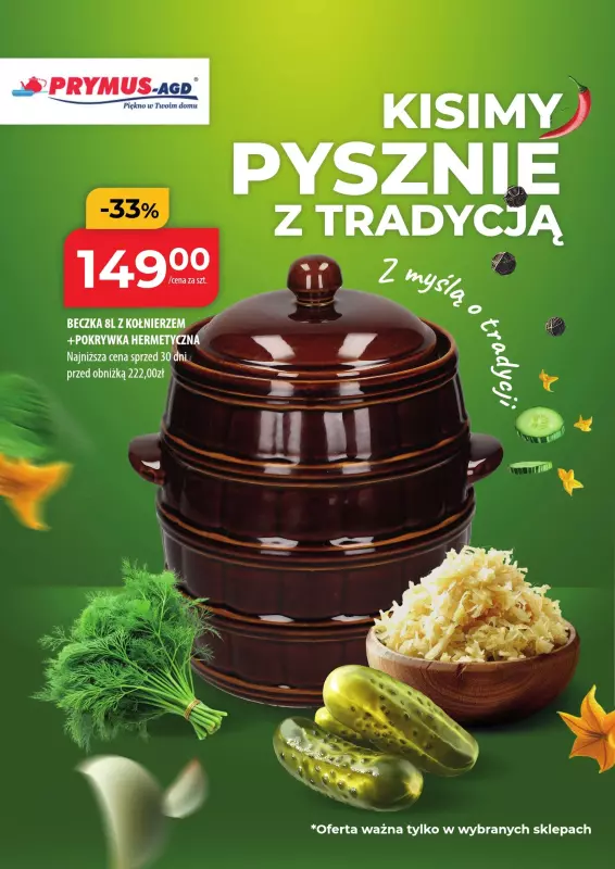 Prymus AGD / Home&Deco - gazetka promocyjna Plakat Kisimy pysznie z tradycją od wtorku 17.09 do poniedziałku 30.09