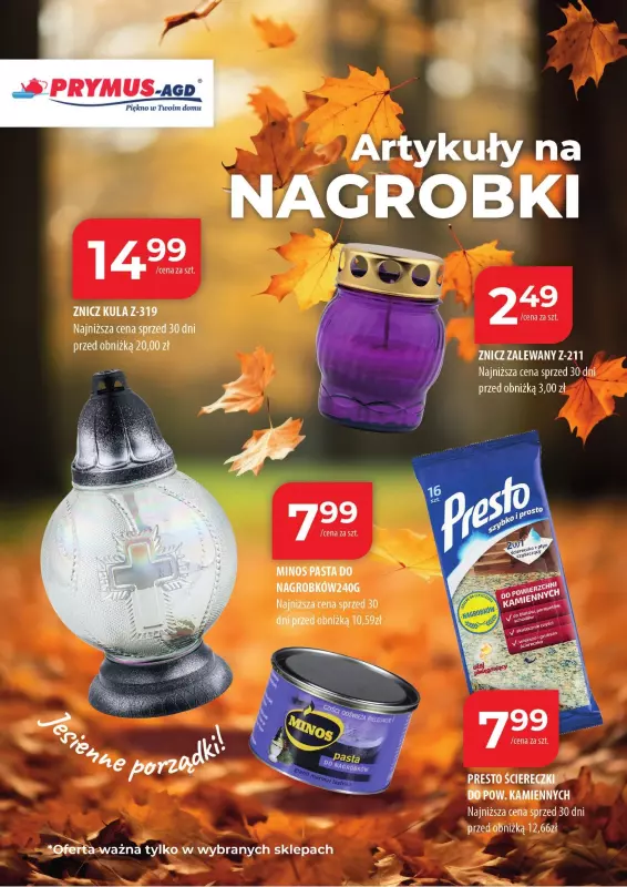 Prymus AGD / Home&Deco - gazetka promocyjna Plakat Jesienne porządki  Prymus Agd od czwartku 03.10 do soboty 09.11