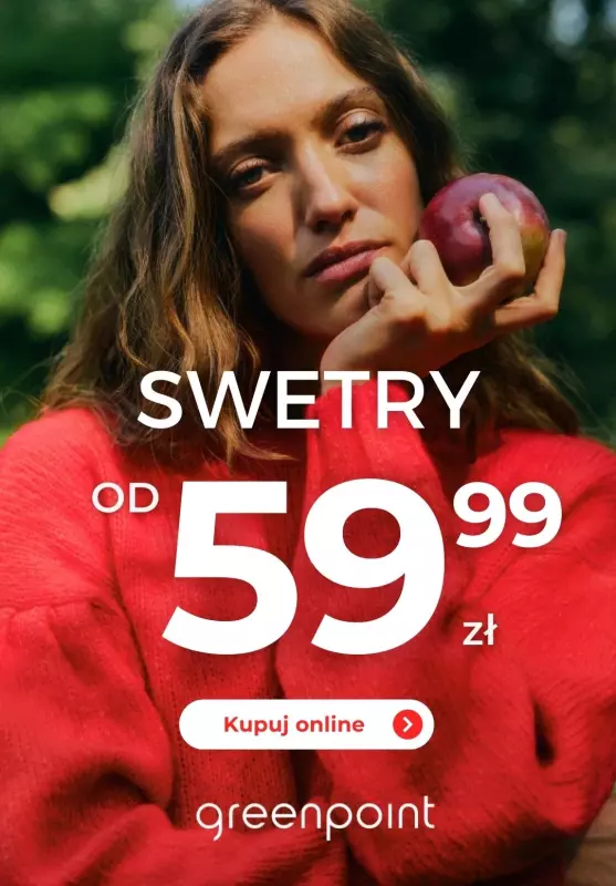 Greenpoint - gazetka promocyjna Swetry na jesień od 59,99 zł od czwartku 03.10 do poniedziałku 14.10