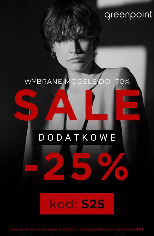 Greenpoint - gazetka promocyjna Dodatkowe -25% na SALE z kodem! od piątku 08.08 do poniedziałku 11.08