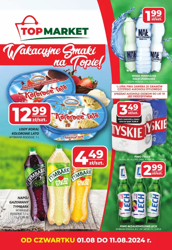 Top Market - gazetka promocyjna Gazetka od czwartku 01.08 do niedzieli 11.08