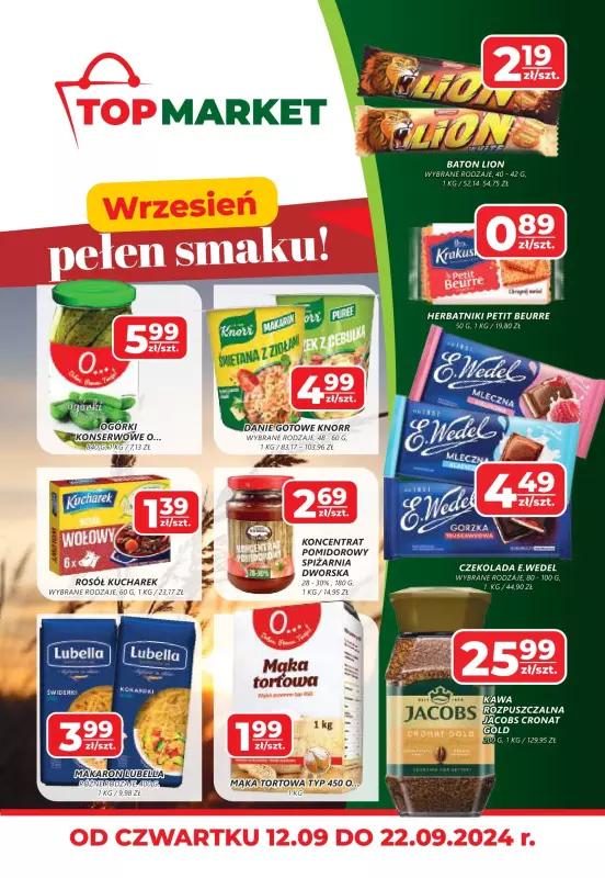 Top Market - gazetka promocyjna Gazetka od czwartku 12.09 do niedzieli 22.09