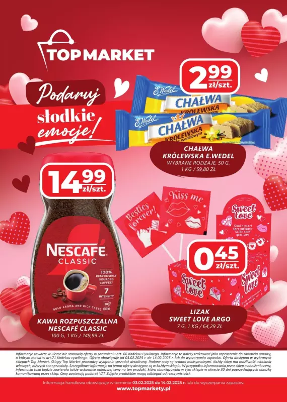 Top Market - gazetka promocyjna Walentynki pełne słodyczy i miłości od poniedziałku 03.02 do piątku 14.02 - strona 2