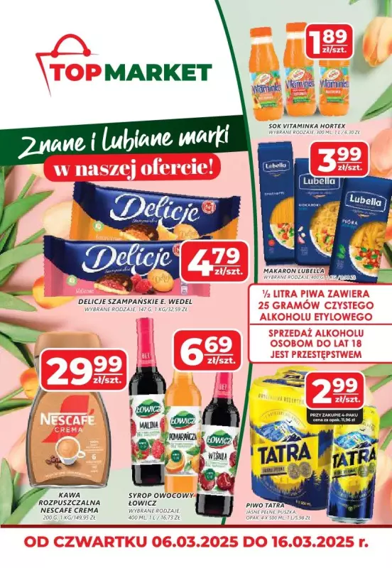 Top Market - gazetka promocyjna Gazetka od czwartku 06.03 do niedzieli 16.03