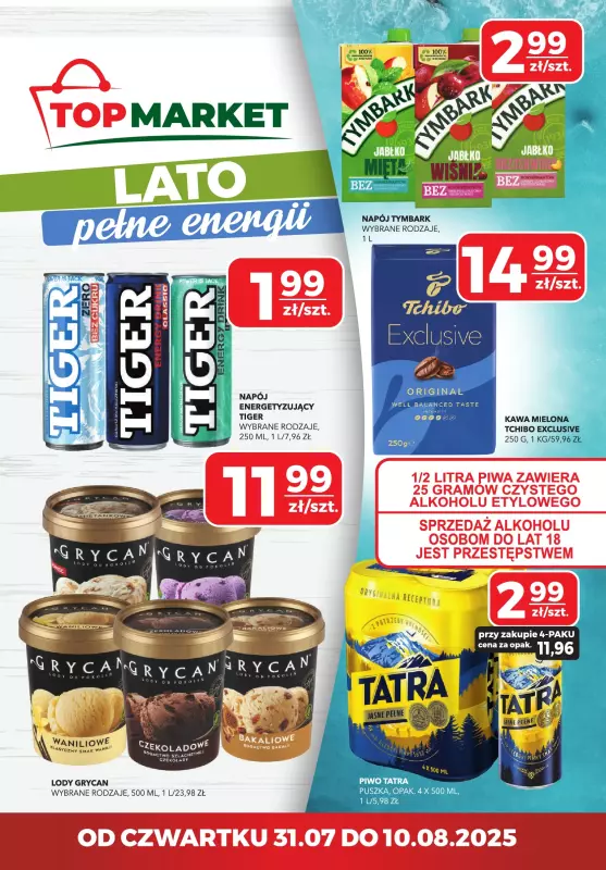 Top Market - gazetka promocyjna Gazetka od czwartku 31.07 do niedzieli 10.08