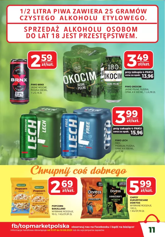 Top Market - gazetka promocyjna Gazetka od czwartku 31.07 do niedzieli 10.08 - strona 11