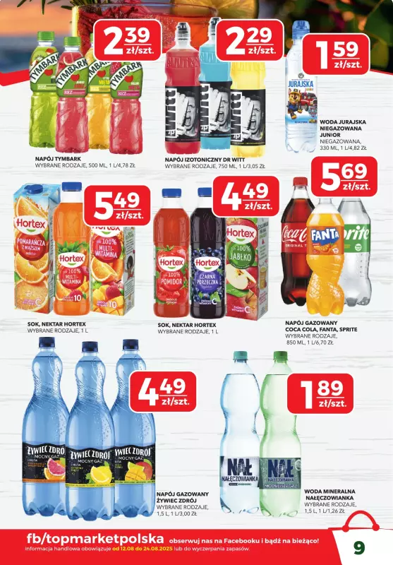 Top Market - gazetka promocyjna Gazetka od wtorku 12.08 do niedzieli 24.08 - strona 9