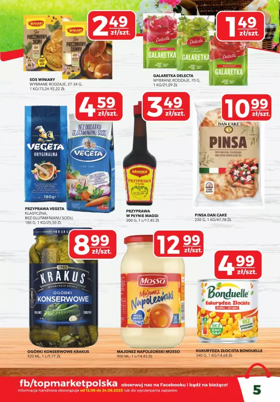Top Market - gazetka promocyjna Gazetka od wtorku 12.08 do niedzieli 24.08 - strona 5