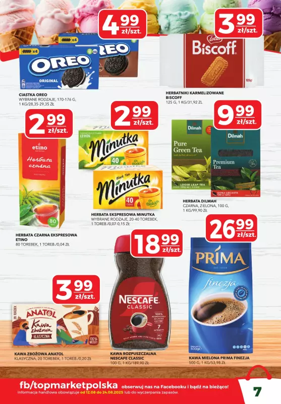 Top Market - gazetka promocyjna Gazetka od wtorku 12.08 do niedzieli 24.08 - strona 7