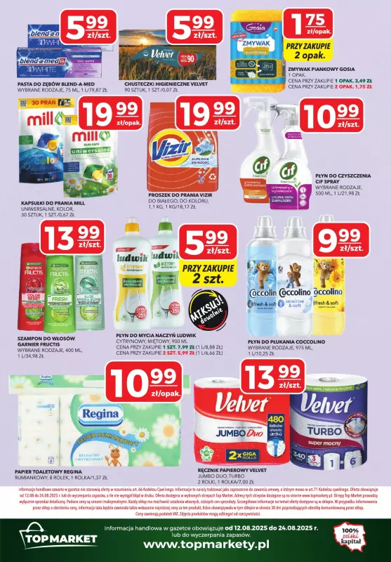 Top Market - gazetka promocyjna Gazetka od wtorku 12.08 do niedzieli 24.08 - strona 12
