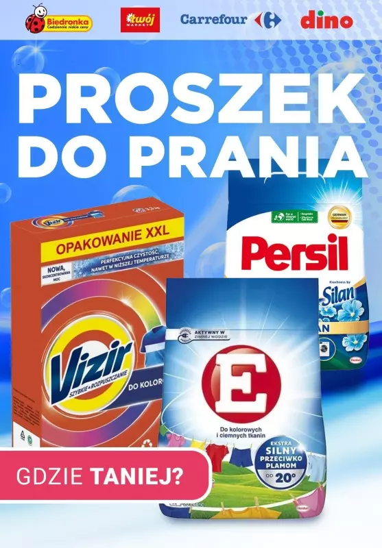 #OKAZJE w sklepach - gazetka promocyjna Proszek do prania - gdzie taniej? od wtorku 28.05 do wtorku 04.06