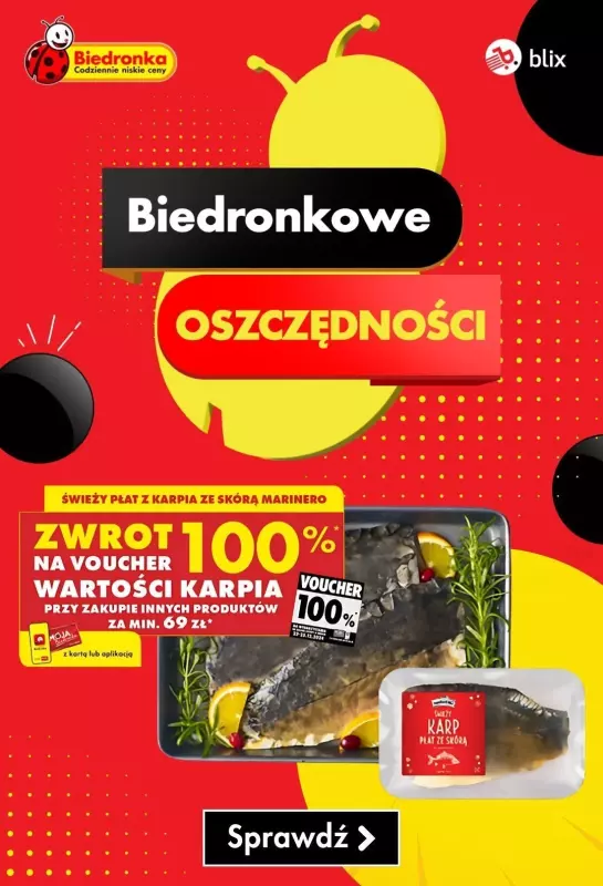 #OKAZJE w sklepach - gazetka promocyjna Biedronkowe oszczędności od poniedziałku 16.12 do niedzieli 22.12