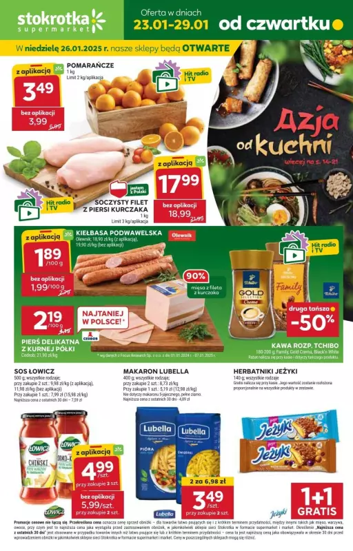 #OKAZJE w sklepach - gazetka promocyjna Stokrotka | Gazetka Supermarket od czwartku 23.01 do środy 29.01