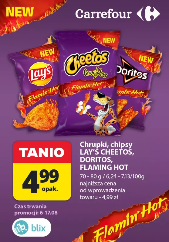 Oferty Lay’s - gazetka promocyjna Flamin' Hot od wtorku 06.08 do soboty 17.08