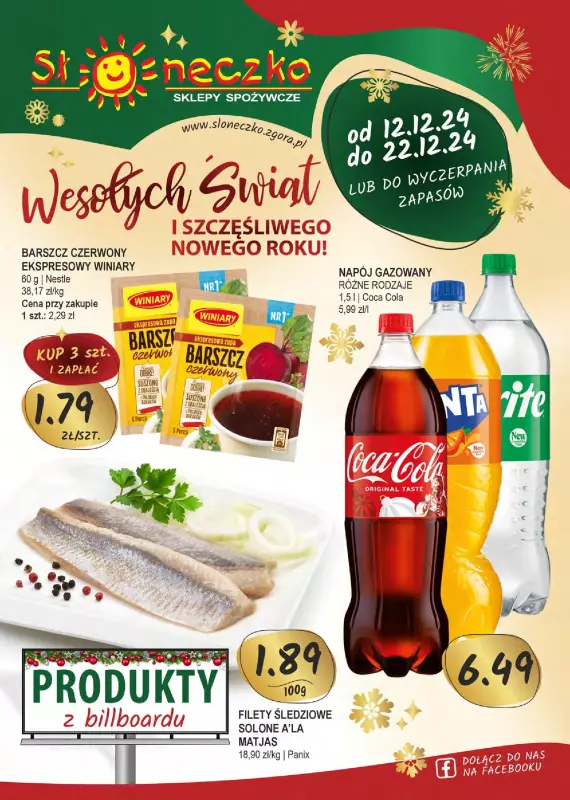 Słoneczko - gazetka promocyjna Gazetka od czwartku 12.12 do niedzieli 22.12