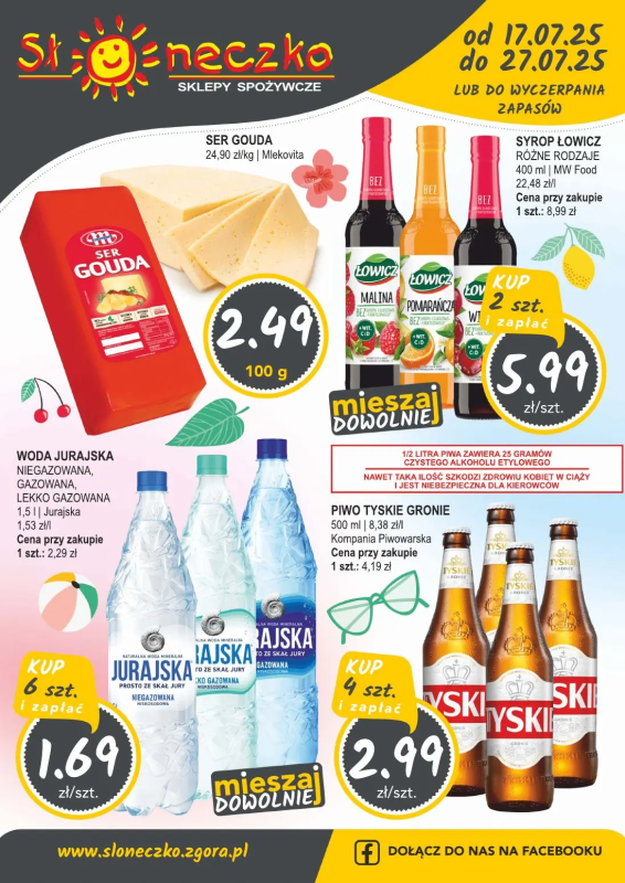Słoneczko - gazetka promocyjna Gazetka od czwartku 17.07 do niedzieli 27.07