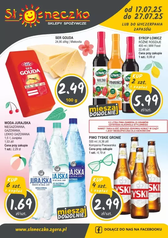Słoneczko - gazetka promocyjna Gazetka od czwartku 17.07 do niedzieli 27.07